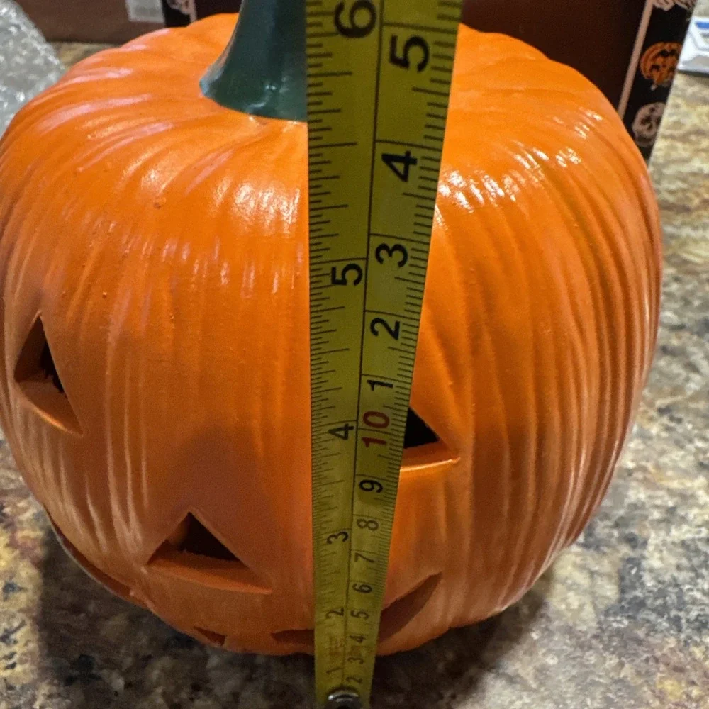 Halloween Ceramic Pumpkin Jack o Lantern 1980's Vintage Candle Holder